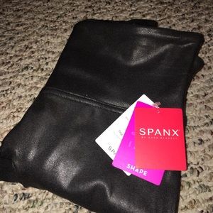 Spanx Faux Leather Moto Shape Leggings